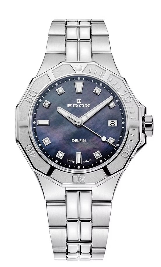 Dámské Hodinky Edox 53020 3 M Nannd Delfin The Original Diver Lady Diamonds