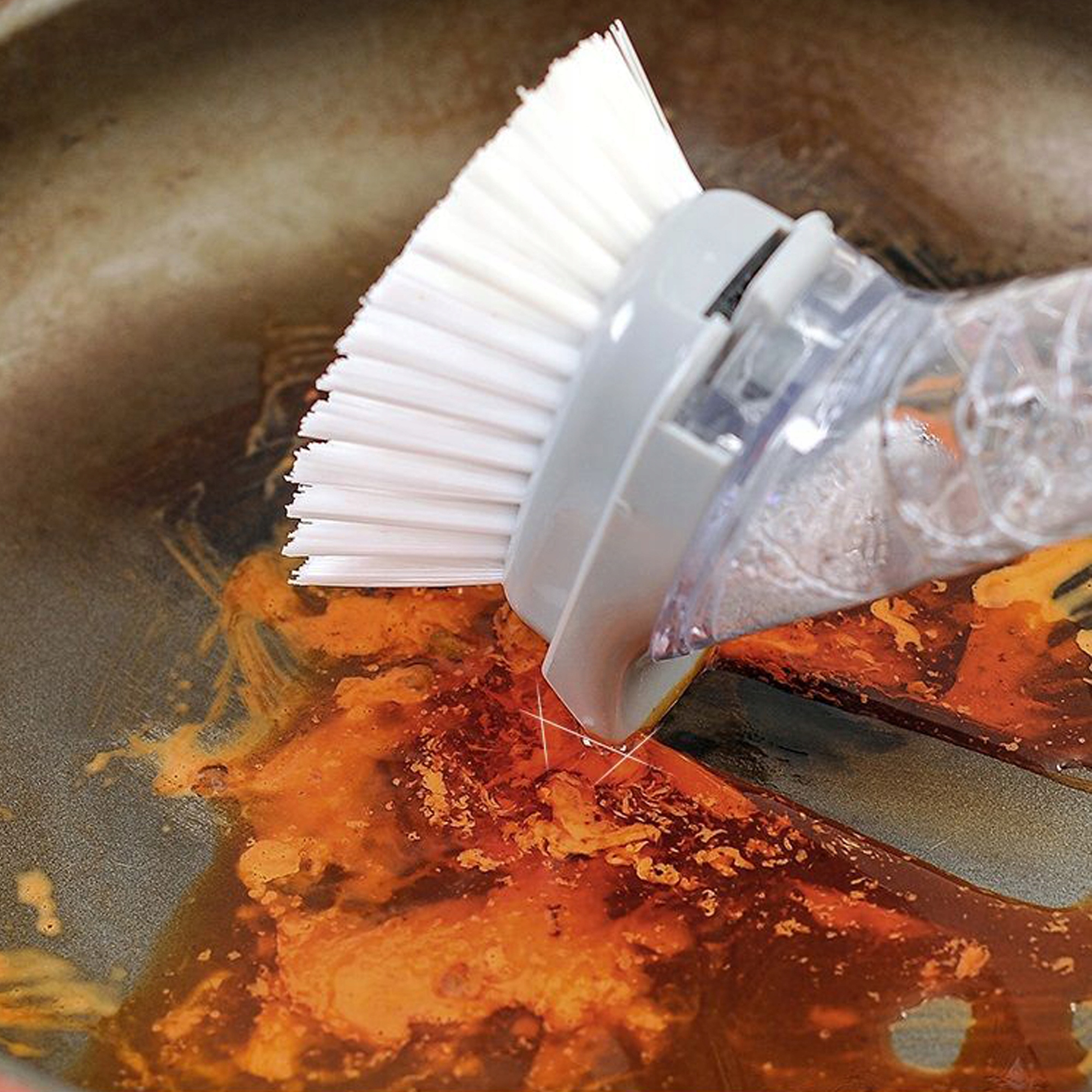 ZESTAW SZCZOTKA DO NACZYŃ GĄBKA DOZOWNIK PŁYNU Kolor szary