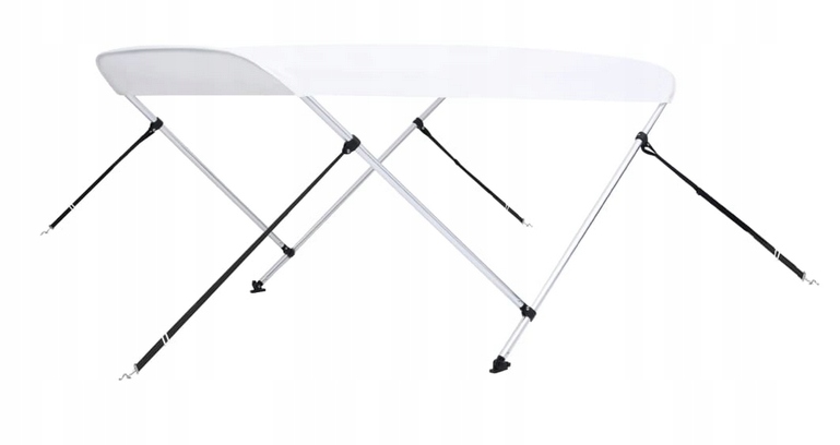 Daszek 2 Pałąki 180x150x117 pontonu łodzi baldachim bimini Biały Kormoran