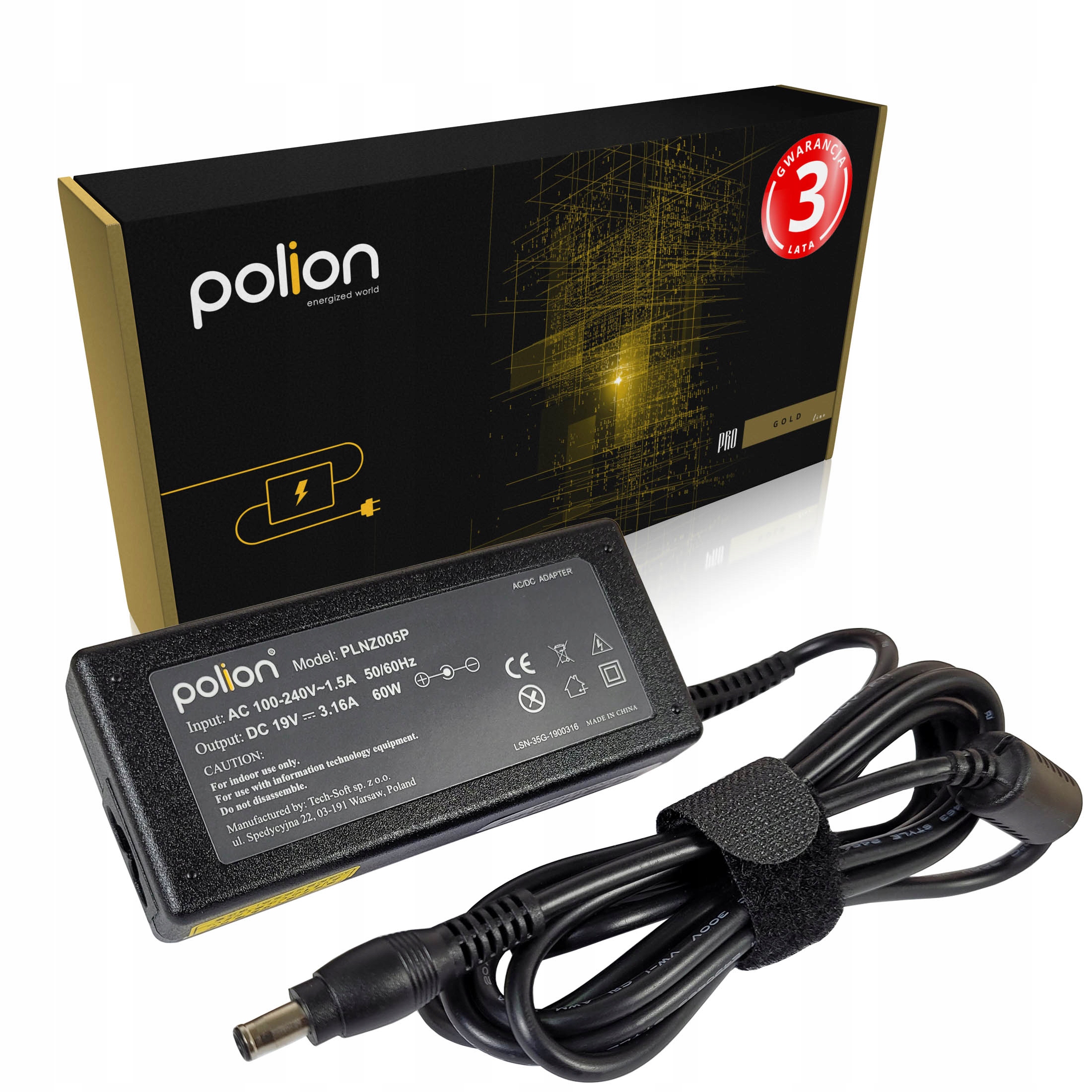 

Ładowarka 60W do Samsung 19V 3,16A 5,5x3,0mm pin