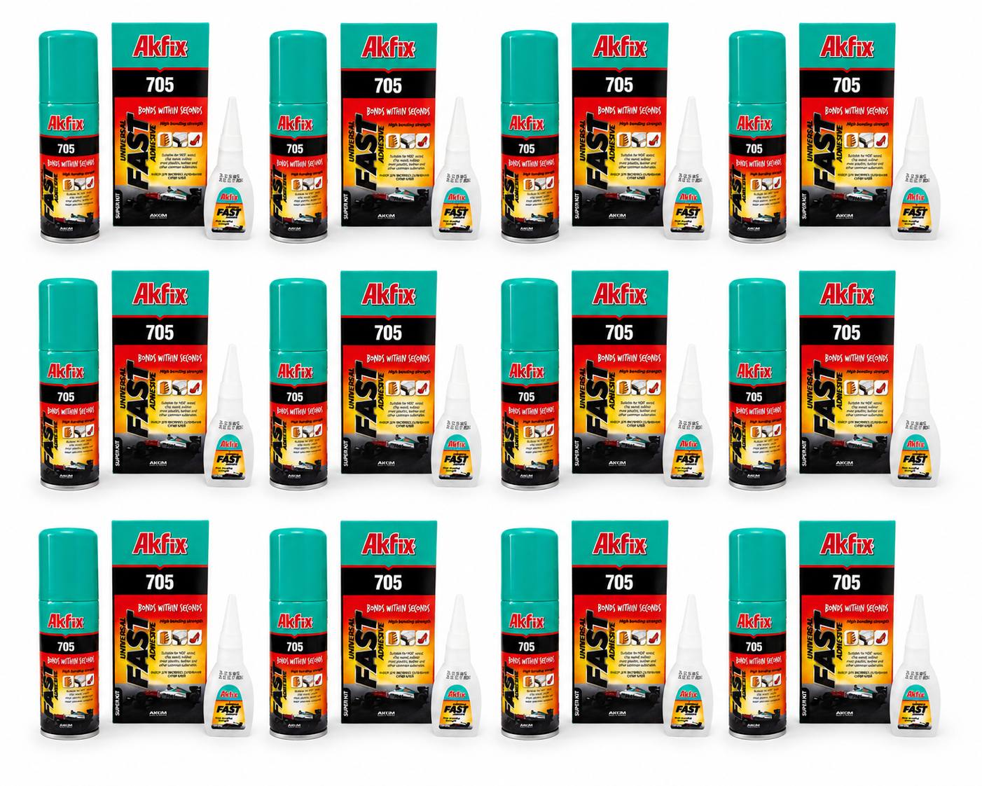 12 Akfix 705 Kyanoakrylátové lepidlo s aktivátorem 100 ml 25 g