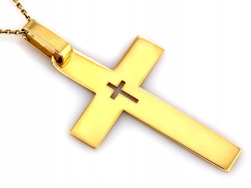 Zlatý křížek 585 14k elegantní bez kamenů na řetízek 1.55g jako dárek