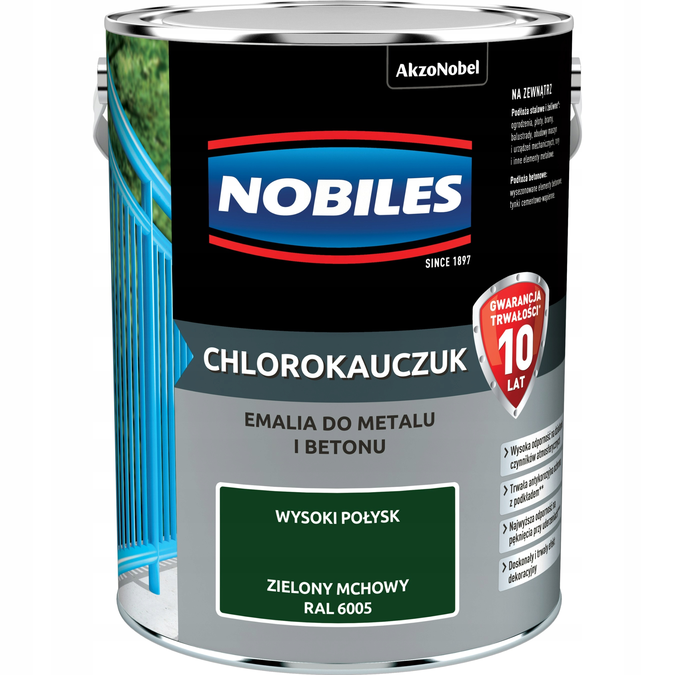 Nobiles Chlorokauczuk Zielony Mchowy Ral 6005 5L