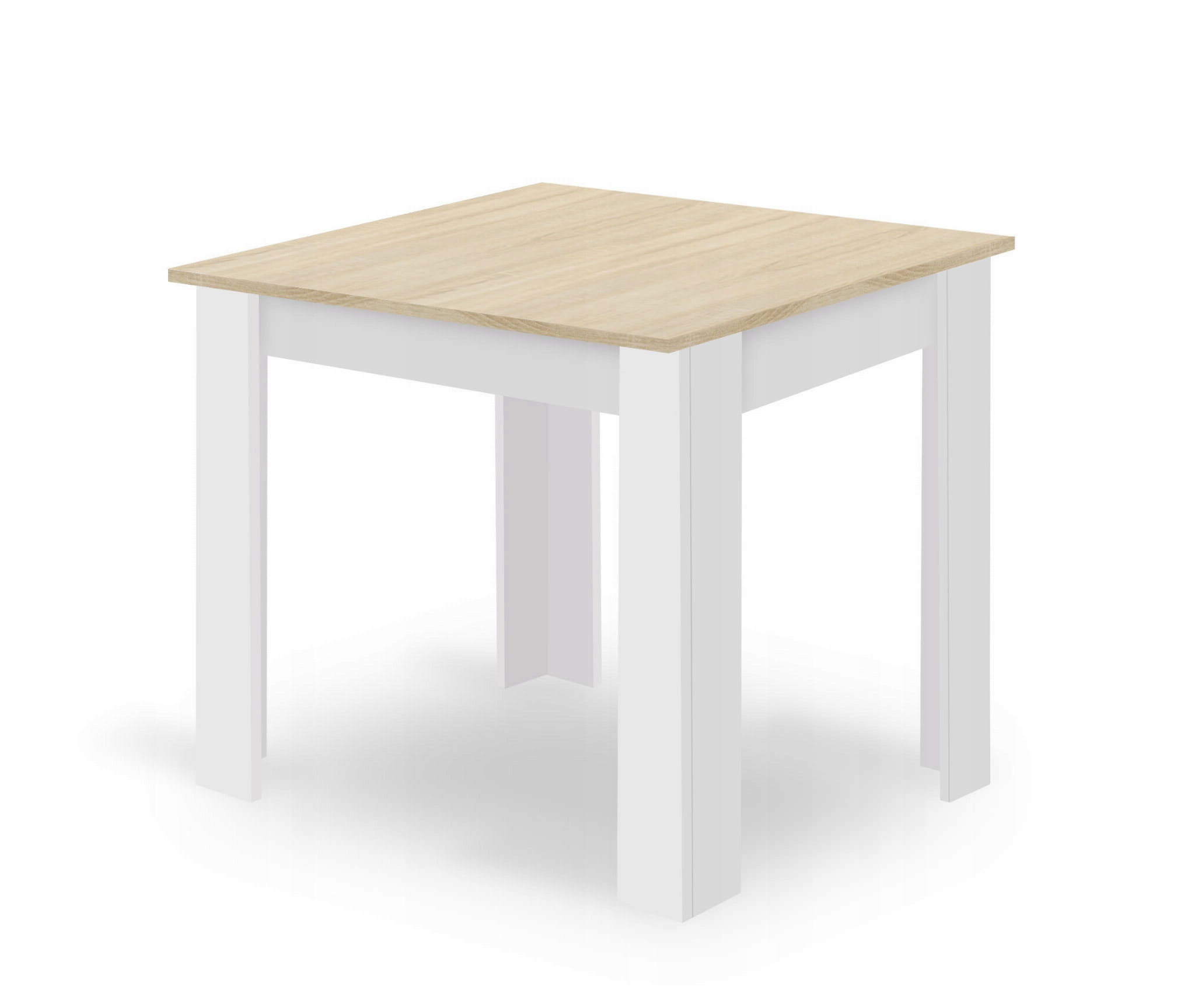 Kuchyňský jídelní stůl 80x80 Dub Sonoma a bílý 75 cm vysoký