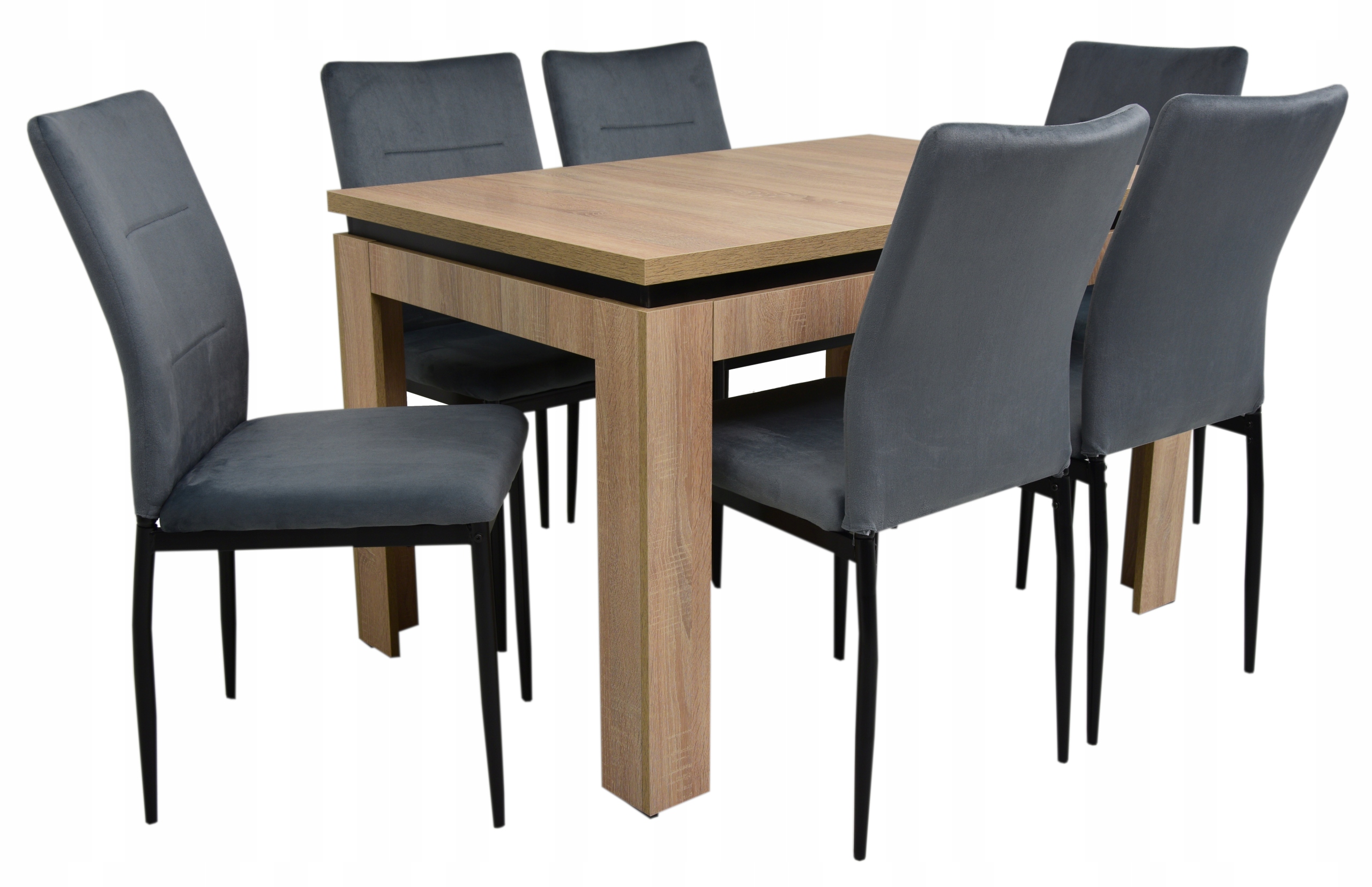 6 x szare krzesła TAPICEROWANE i rozkładany stół SONOMA do kuchni salonu