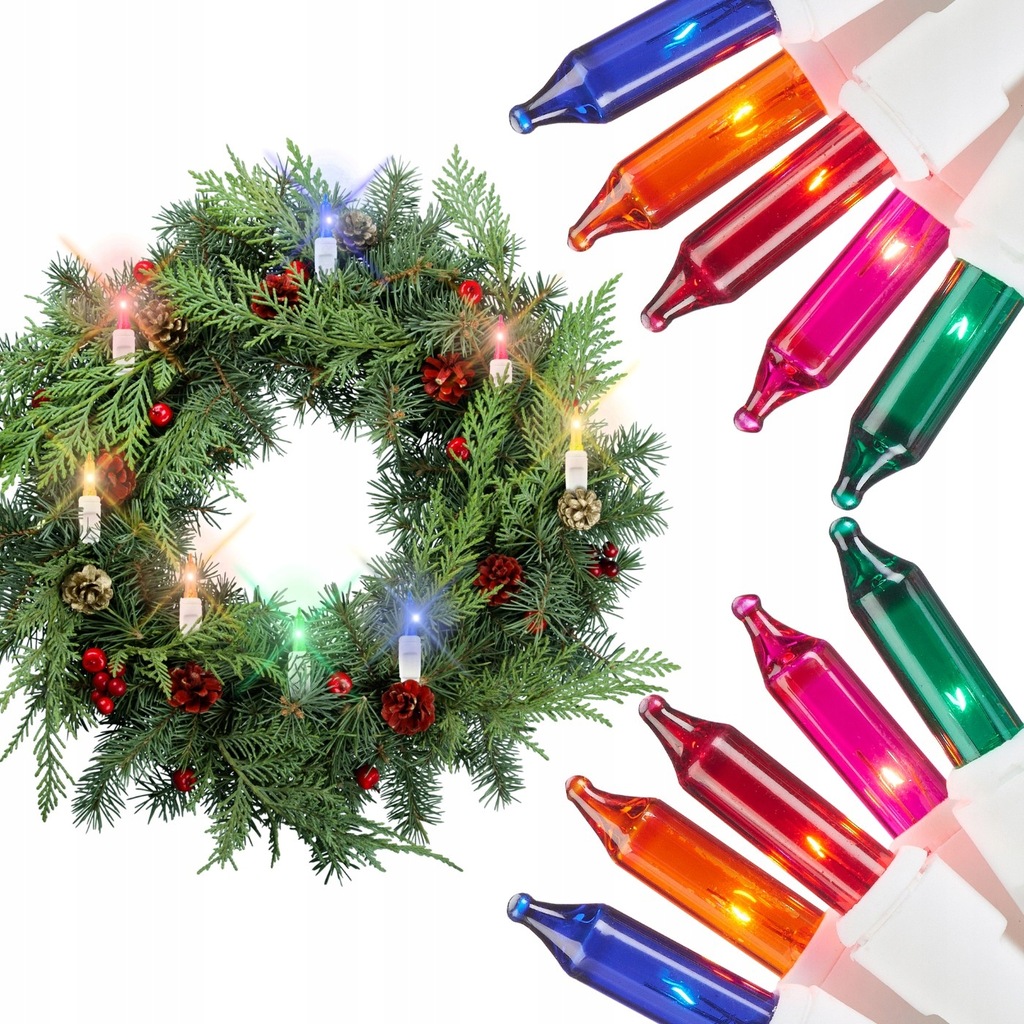 LAMPKI CHOINKOWE ŚWIĄTECZNE MULTIKOLOR 10 LED