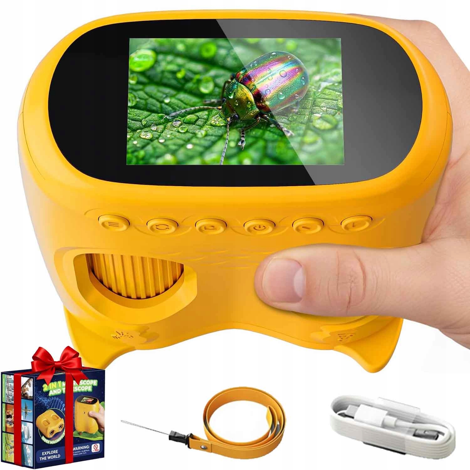 Mikroskop Dalekohled 1000X Digitální Děti Vzdělávací Přenosný Kapesní