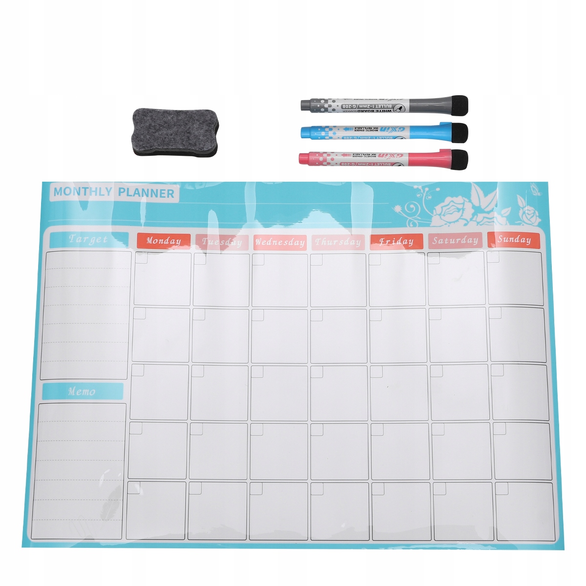 Wymazywalna tablica harmonogramu Miękka tablica