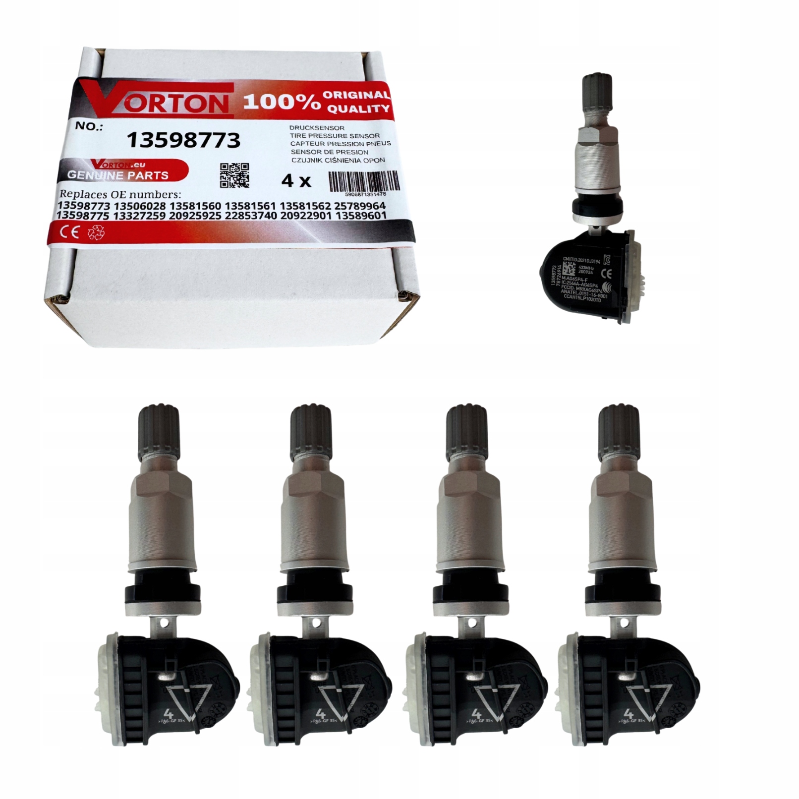 Snímače Tlaku Pneumatík Tpms Opel Astra J K Corsa D E Meriva B Zafira C