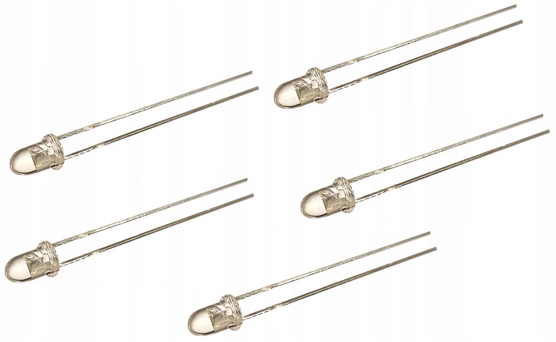 5× DIODA 3MM LED T3 R3 WBUDOWANY REZYSTOR