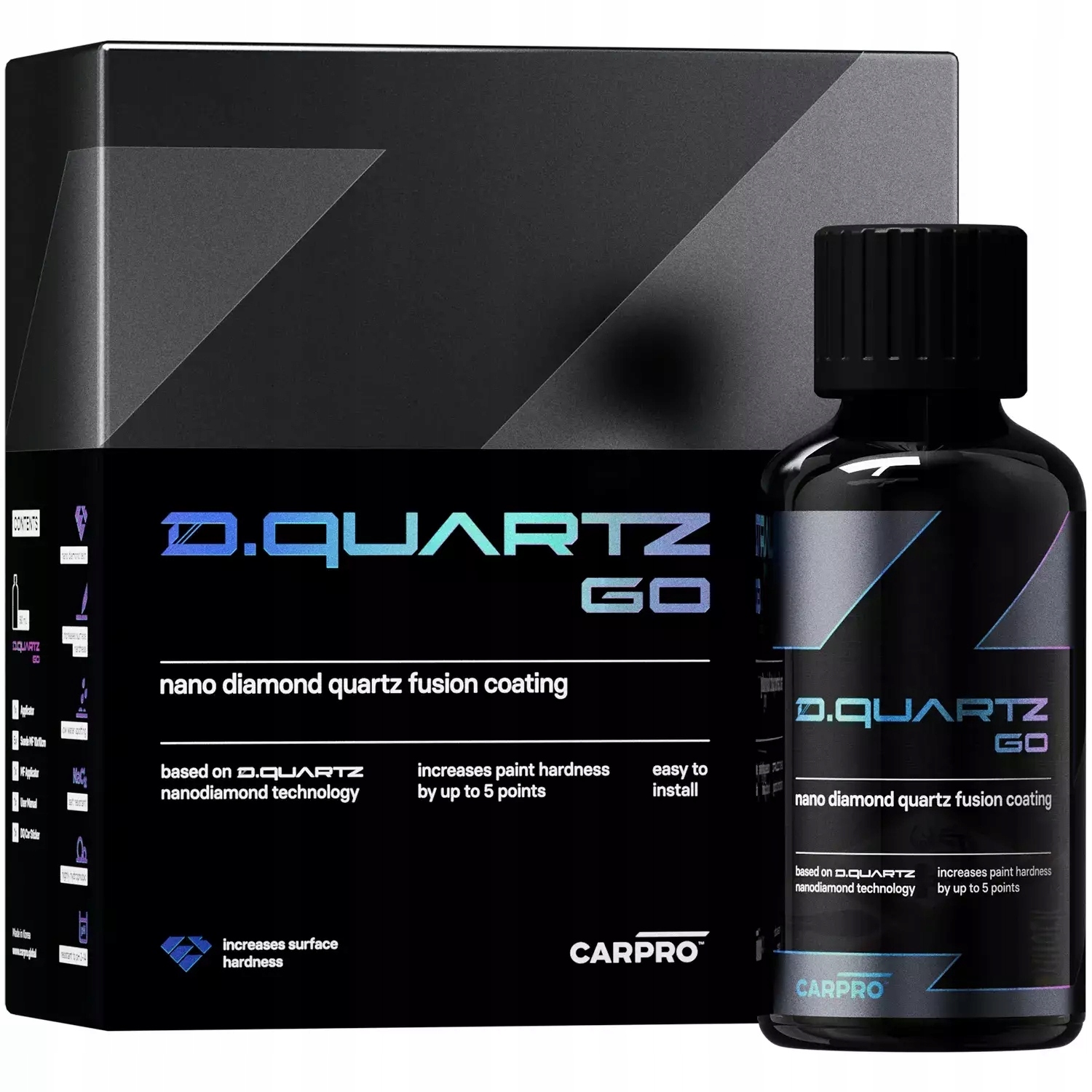CarPro DQuartz Go Kit 50 ml nanodiamantová ochranná vrstva 2 mikrovlákna