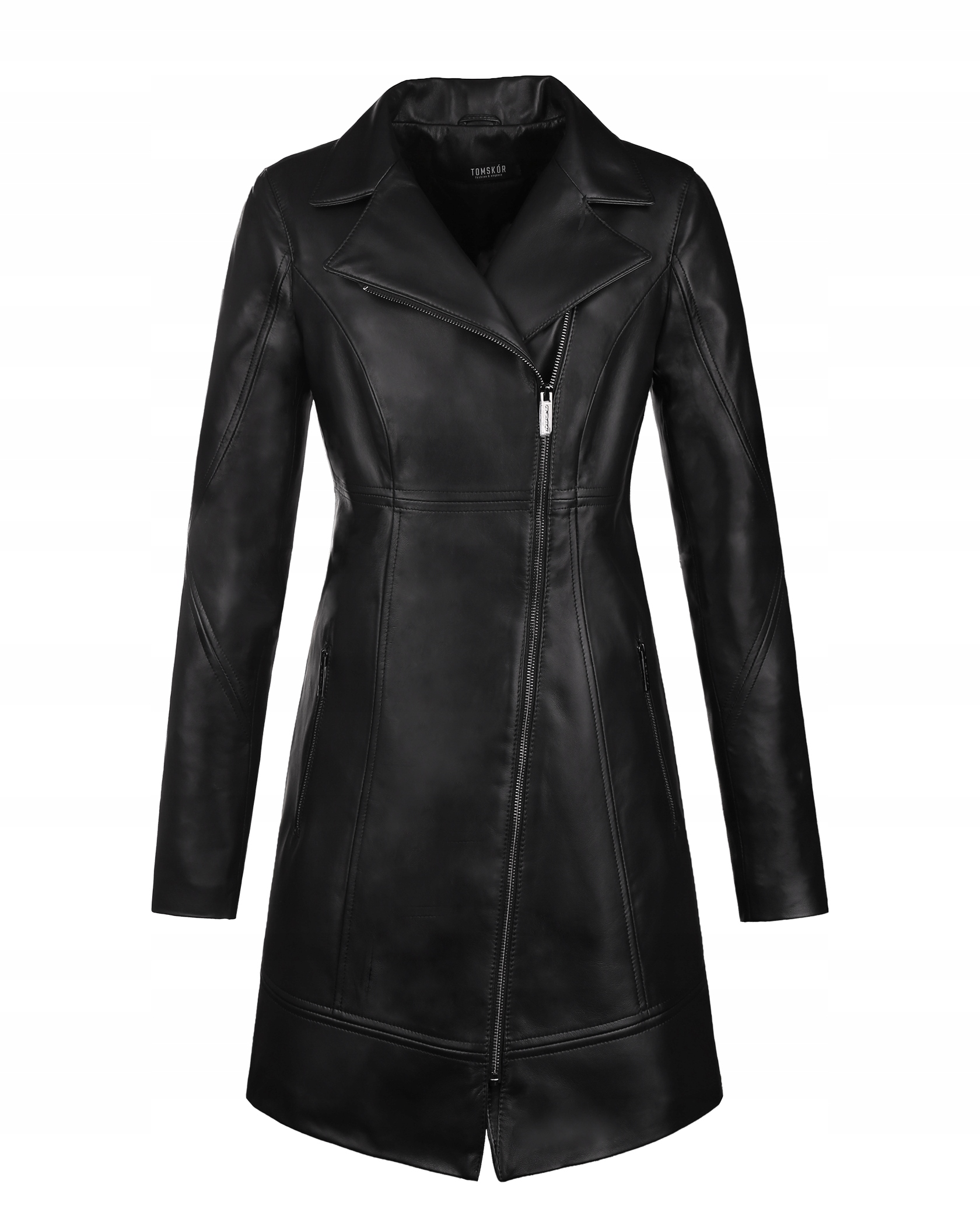 Klasický Černý Dámský Kožený Kabát Roma II 3XL/46