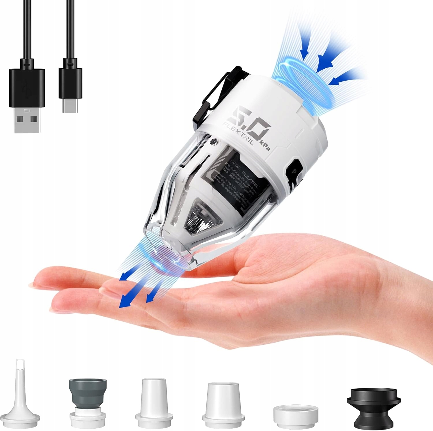 Pompka Akumulatorowa Flextail Max Pump 3 Latarka 5kPa 15W Elektryczna