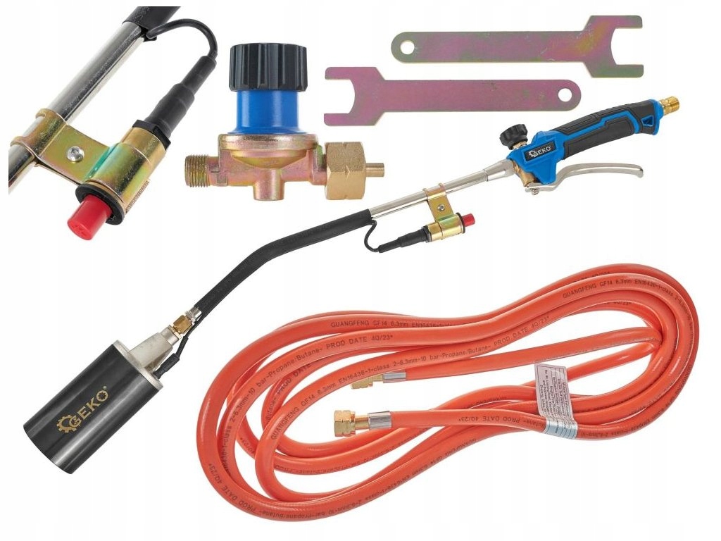 Plynový horák s piezo zapaľovaním, ø60mm, hadica 5m, regulátor tlaku G20013