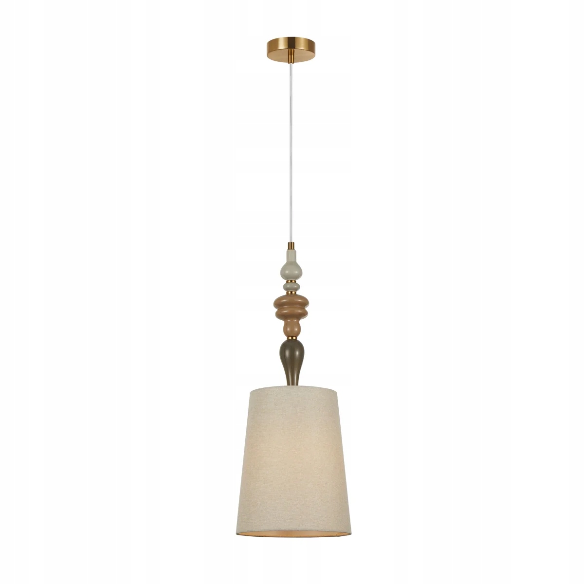 Italux Závěsná lampa Ø22 cm Klasická hnědá Antická Abažurová meruňková