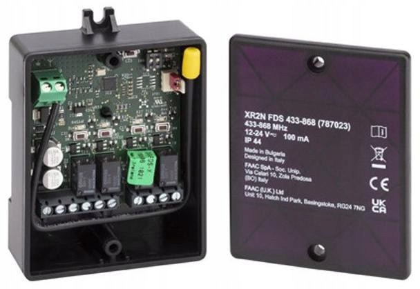 Ovladač/radiopřijímač Faac XR2N Fds 433-868 2-kanálový univerzální