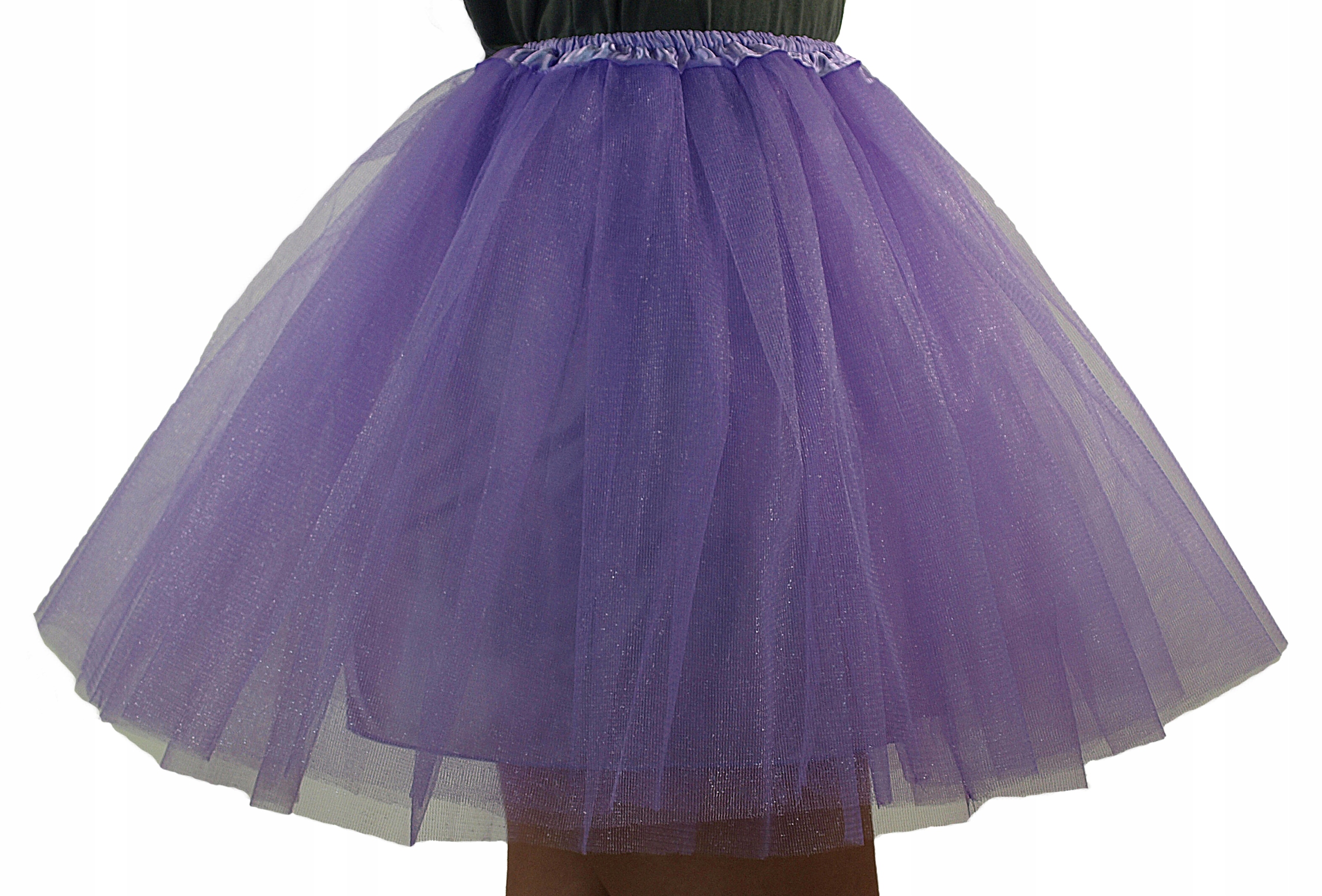 SPÓDNICZKA TIULOWA z podszewką SPÓDNICA 40 cm 7-14lat fiolet