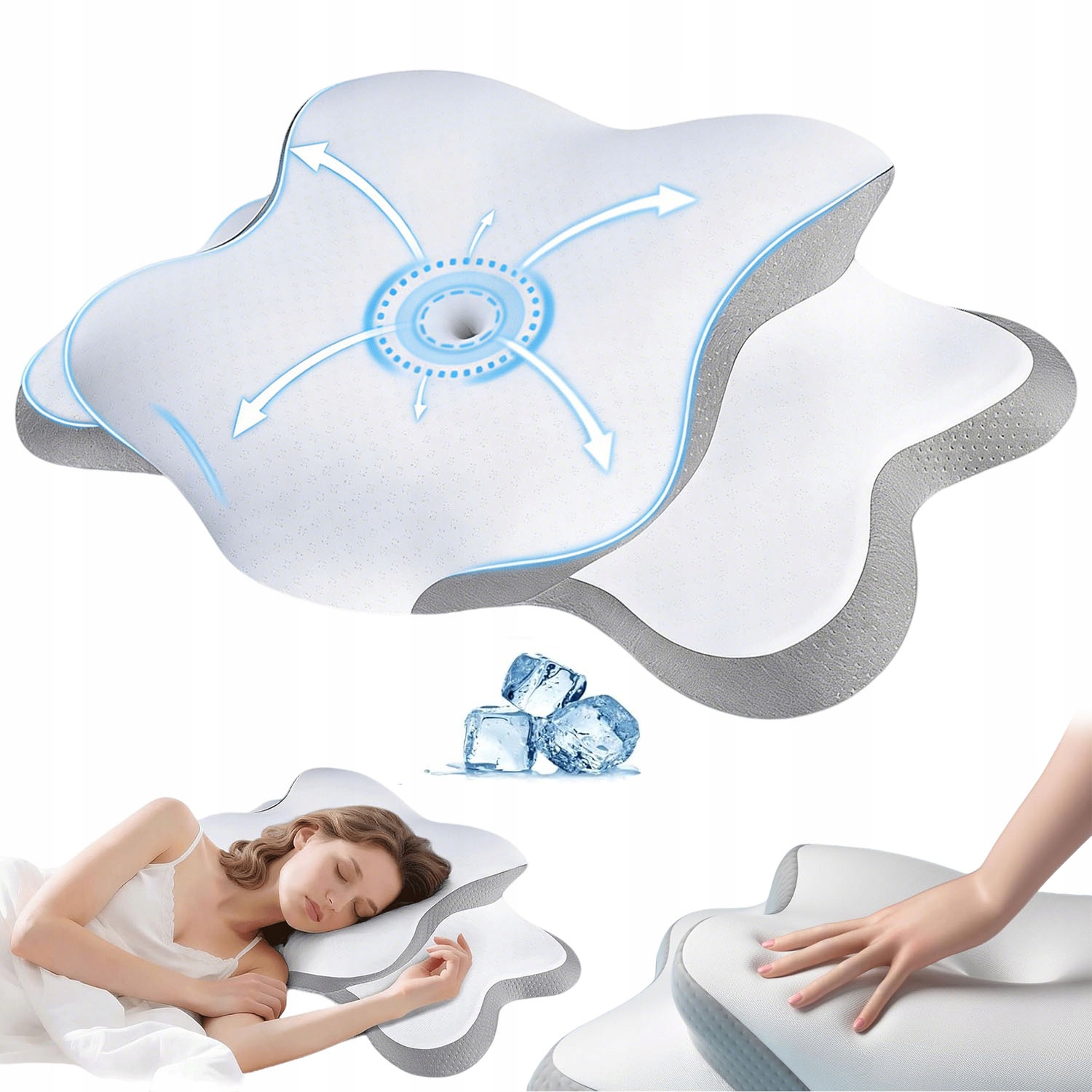 Poduszka Ortopedyczna Pianka Memory Przeciw Bólowi Pleców I Chrapaniu