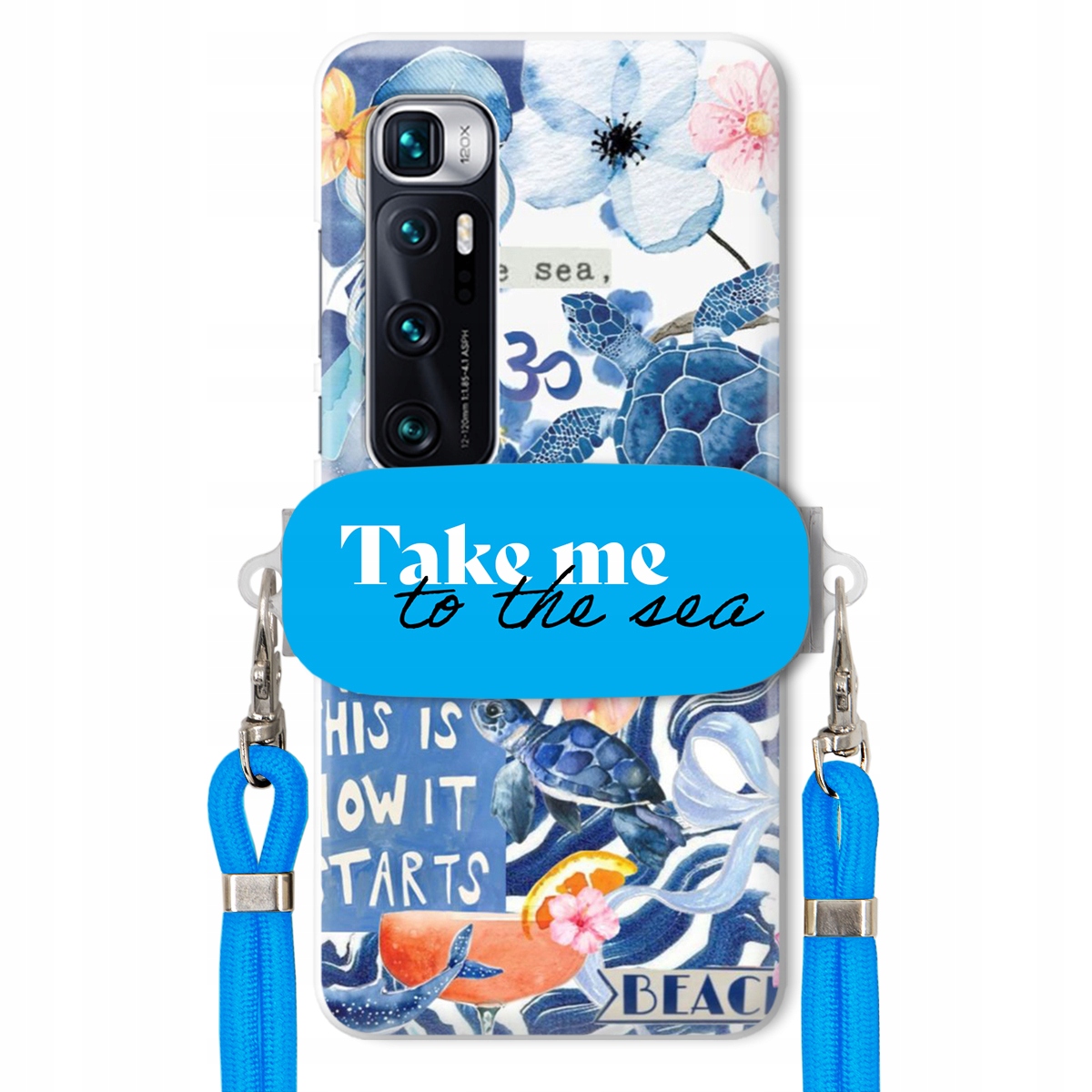 Pouzdro pro Xiaomi Mi 10 Ultra Premium Vodítko modré Držák Take Me To The Sea