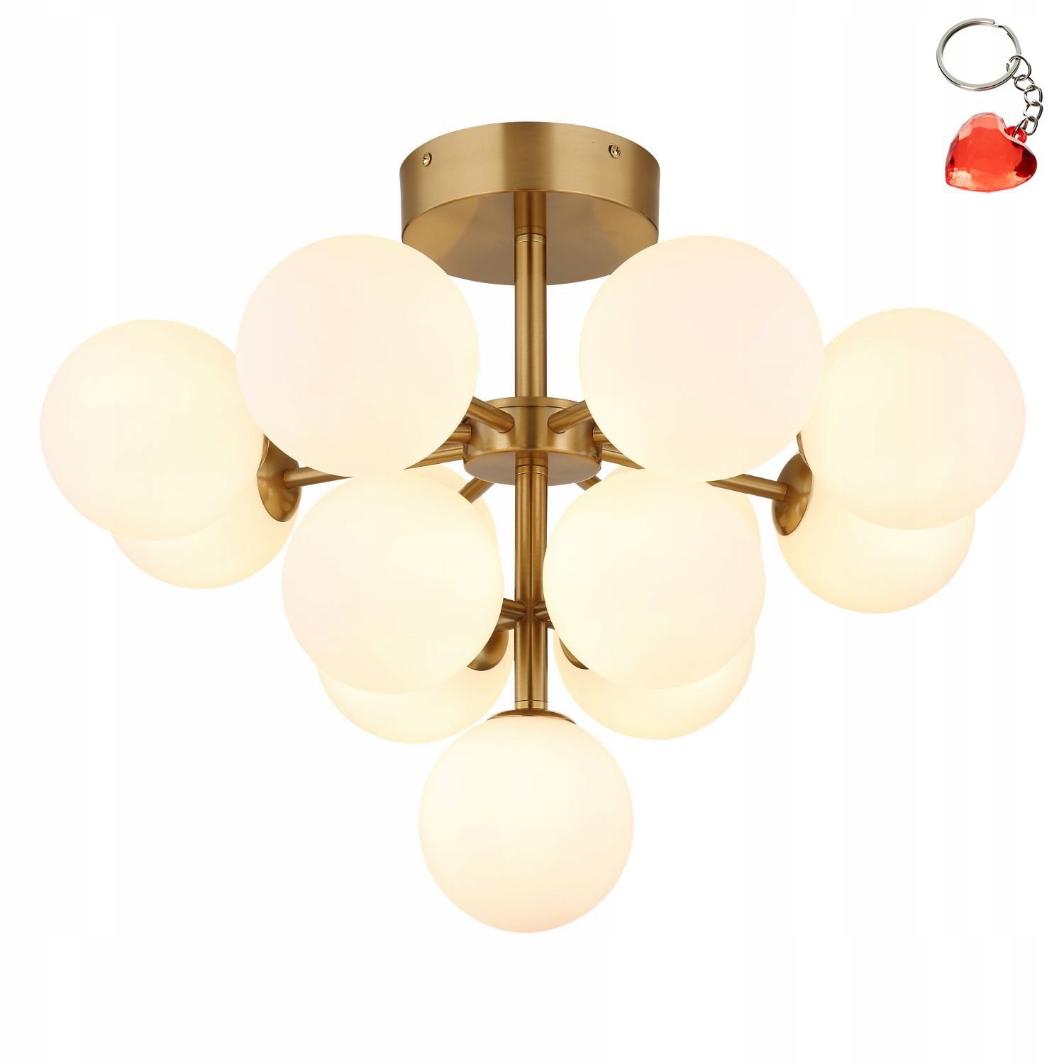 Stropné Svietidlo hroznovo zlatý, 13 bielych tienidiel do obývačky, banketová sála, reštaurácia