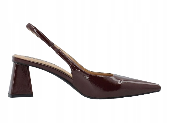 Bianco Dámské Lakované Lodičky S Odkrytou Patou Vínové 38 T7F