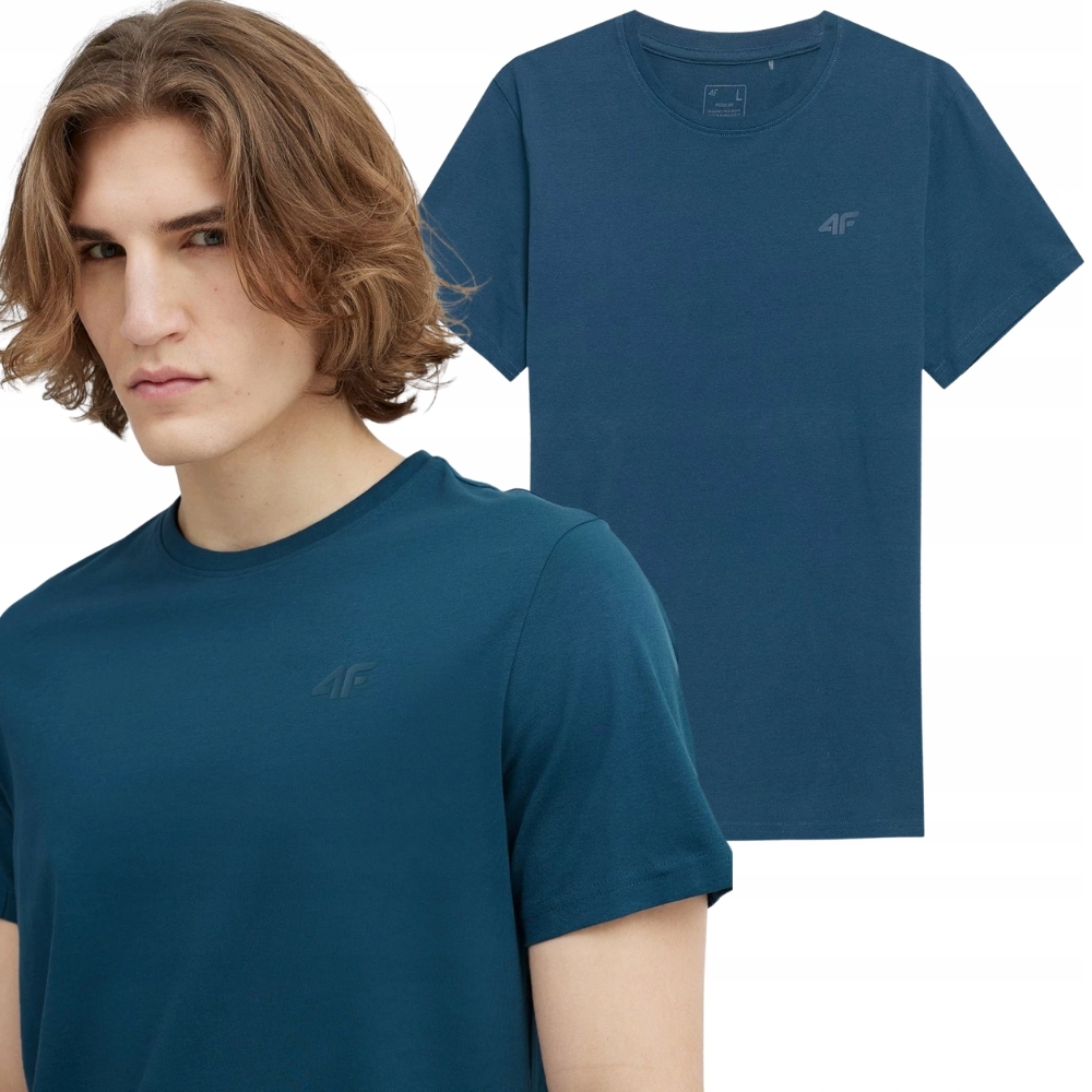 

T-shirt 4F Męski Koszulka Regular Z Bawełny Gładka