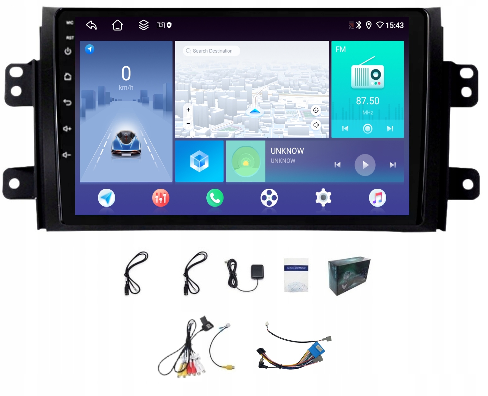 Rádio Navigácia Carplay Android Fiat Sedici 2006-2013 4GB 64GB Sim