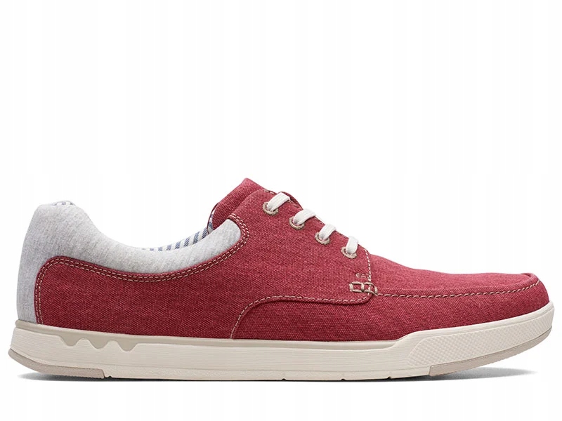 Clarks Pánské polobotky Step Isle Lace velikost 39,5 Červené textilní