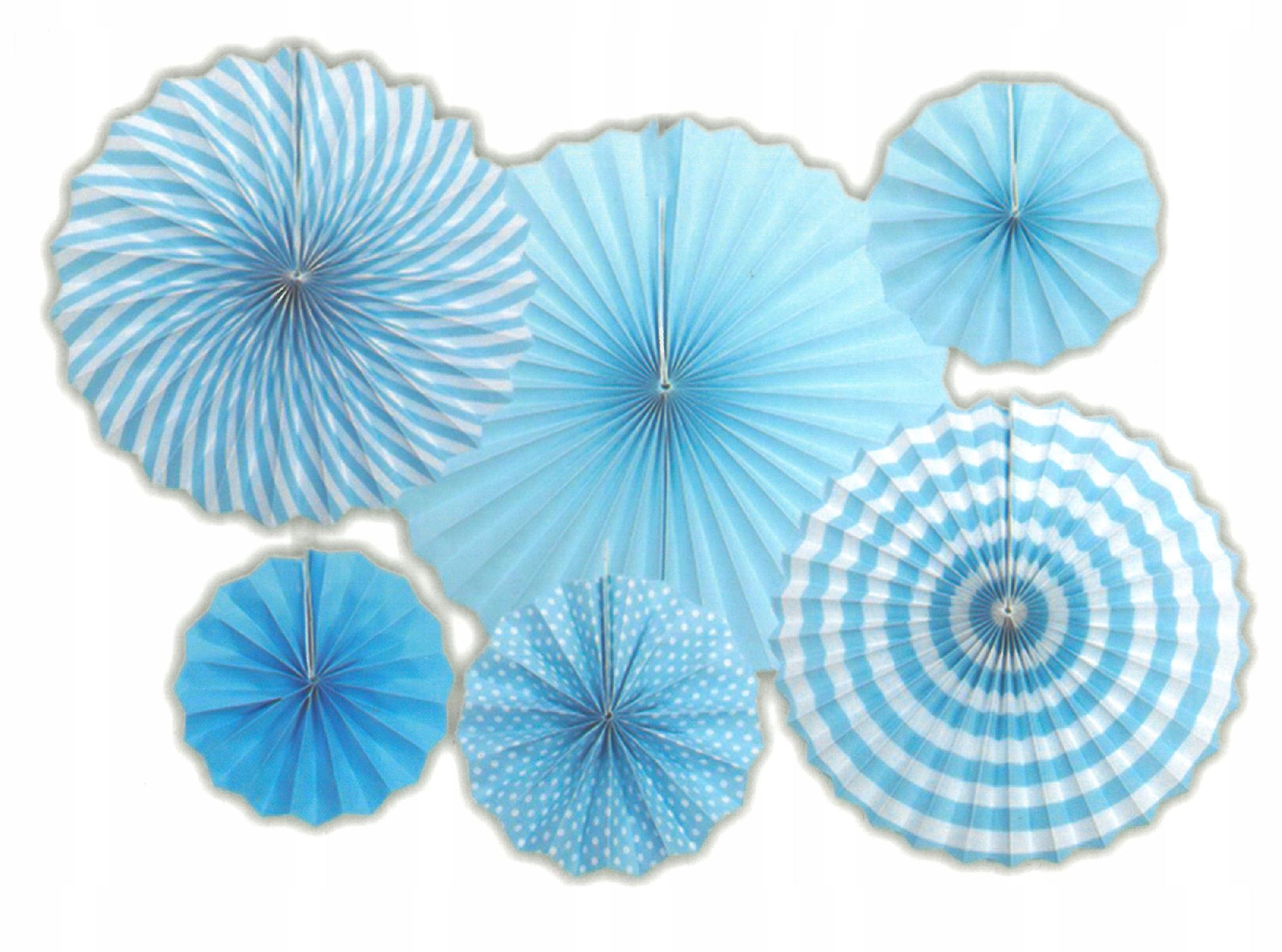 ROZETY DEKORACYJNE PAPIEROWE niebieskie