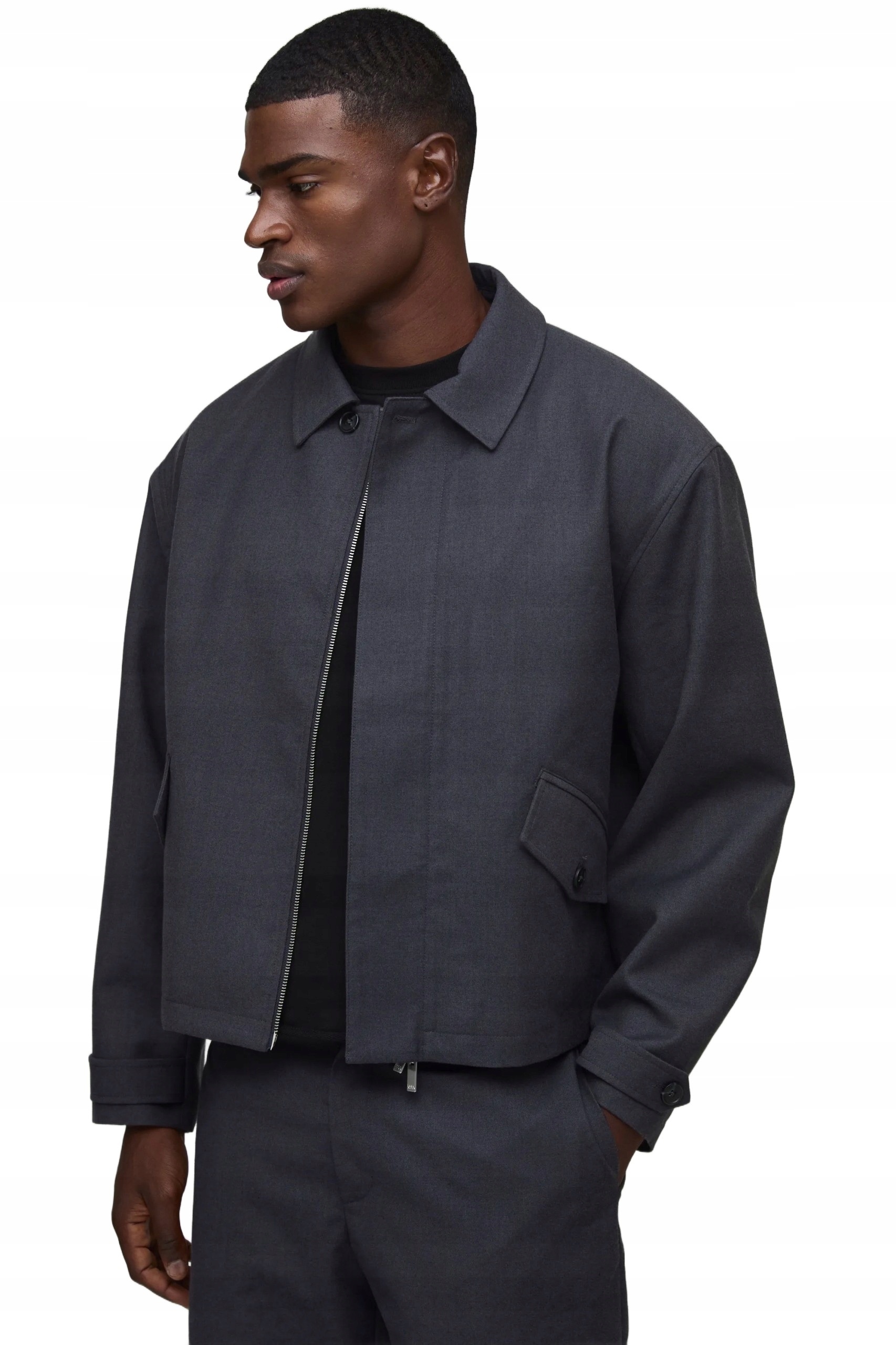 Boohooman Pánský Šedý Komplet Bez Vzoru S Bundou A Kalhotami M Z3A