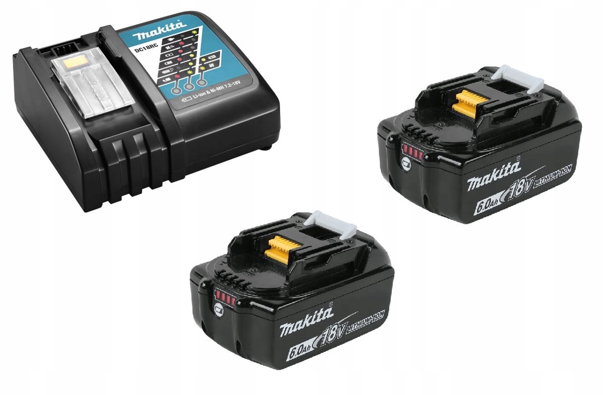 Makita 2 Akumulátory BL1860B 6Ah +nabíječka DC18RC