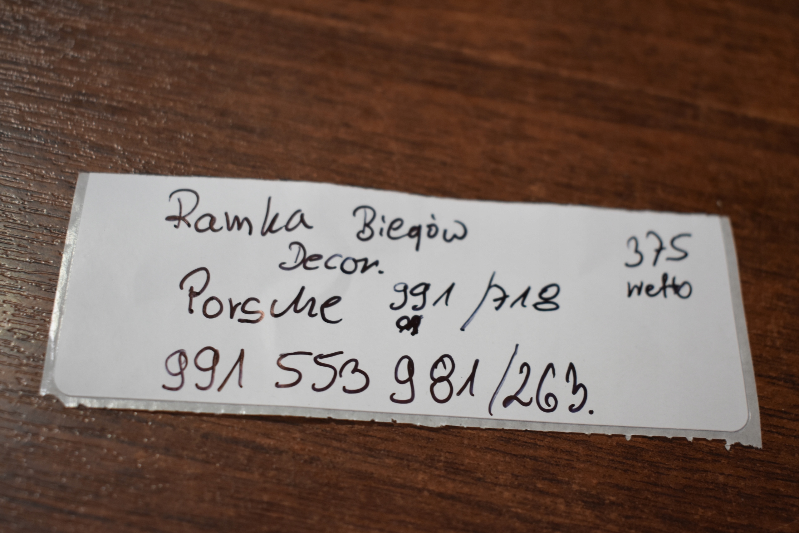 IDEALNA PANEL RÁM kulisy převodů DECOR DEKOR PORSCHE 991 718 1