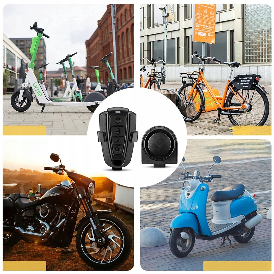 ALARM ANTYKRADZIEŻOWY Z BEZPRZEWODOWYM PILOTEM, DO ROWERU, MOTOCYKLU Źródło prądu ładowanie USB