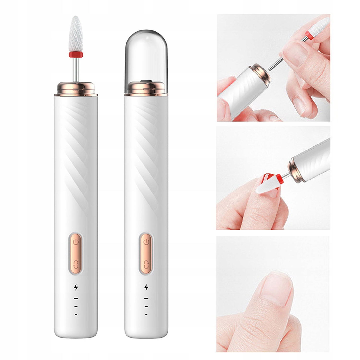 Sada na manikúru s frézkou na nehty, ergonomický design a cestovní provedení