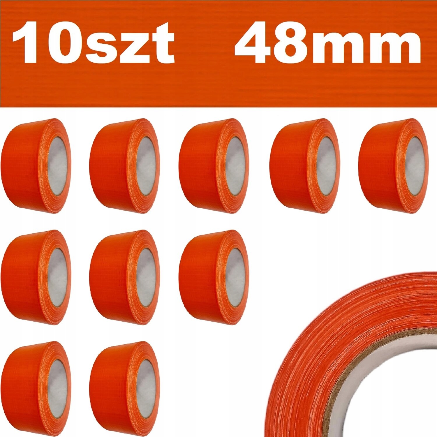 10szt TAŚMA ELEWACYJNA TYNKARSKA MOCNA BUDOWLANA POMARAŃCZOWA 48mm x 50