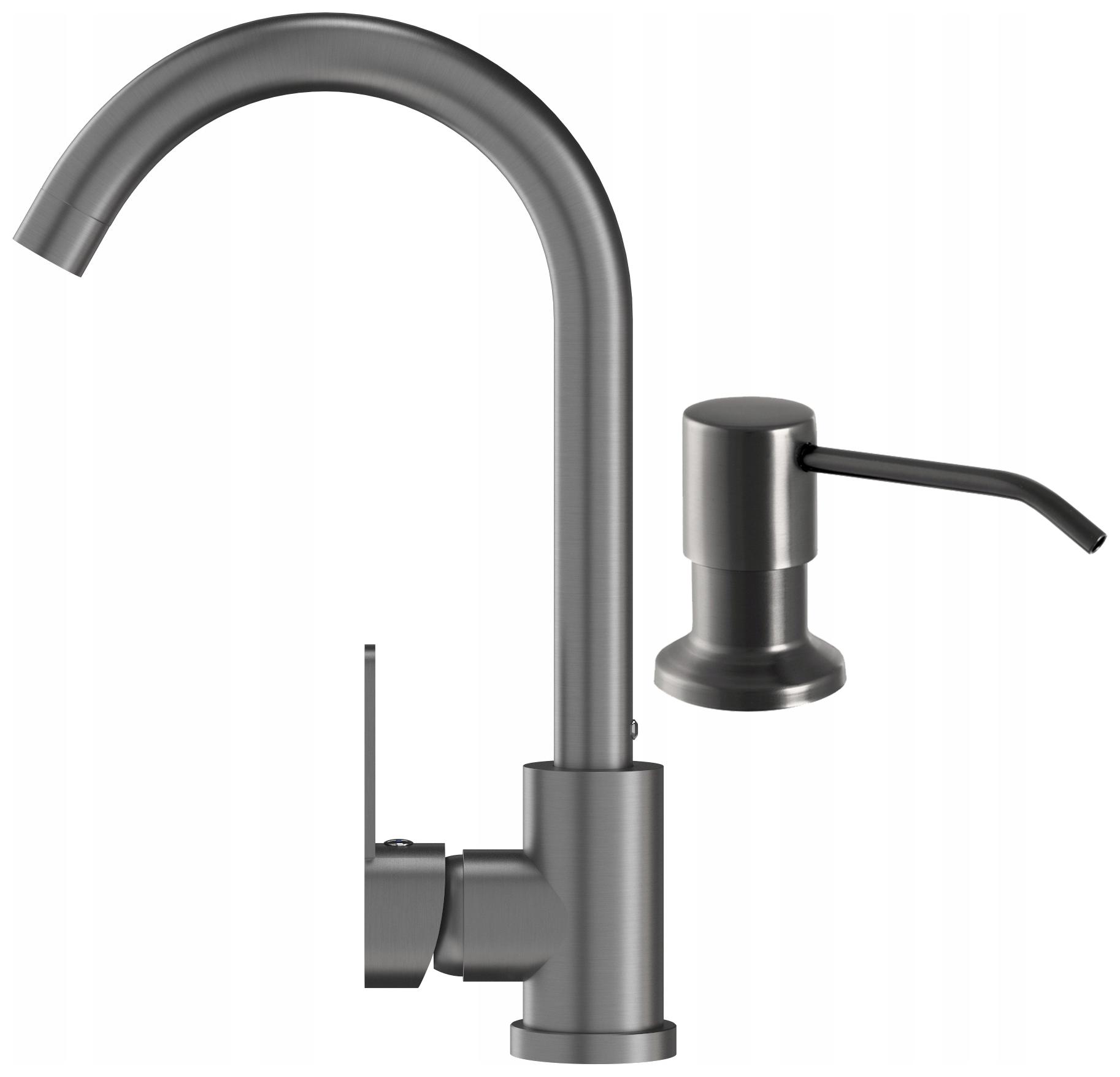 Kuchyňská Baterie Dávkovač Kulatý Gun Grey Metalik Kohoutek Prestige Dřez