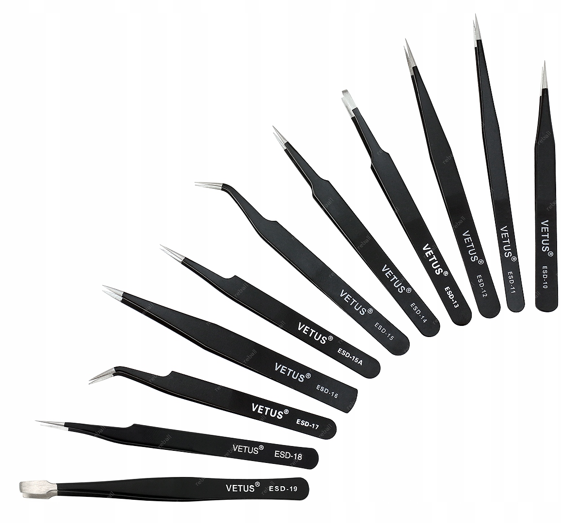 11 x Precízna Pinzeta Kovová Penseta Na Obočie Rias Vetus Sada