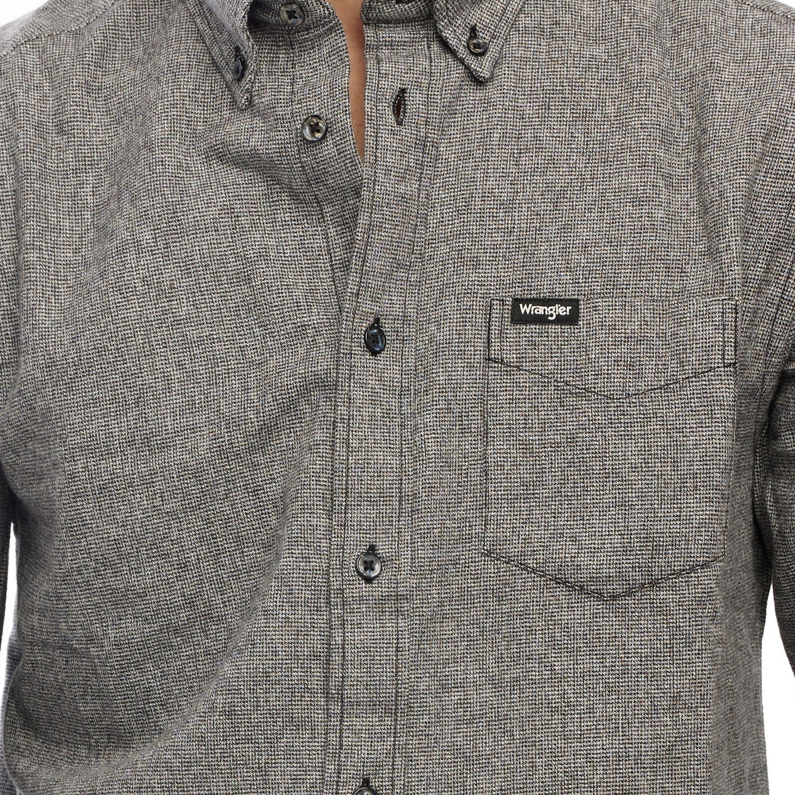 WRANGLER BUTTON DOWN SHIRT BLACK W5A3BZ100 M Rękaw długi rękaw