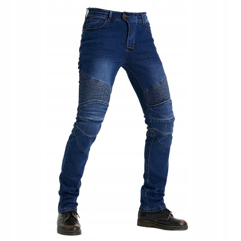 JEANSY MOTOCYKLOWE SOLIDNE SPODNIE DŻINSY MOTOR Materiał jeans
