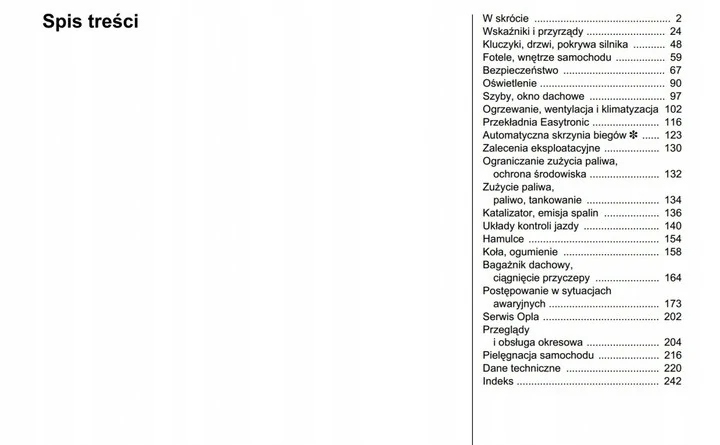 Opel Astra H 2004-2014 6 Modeli Instrukcja Obsługi Marka Opel