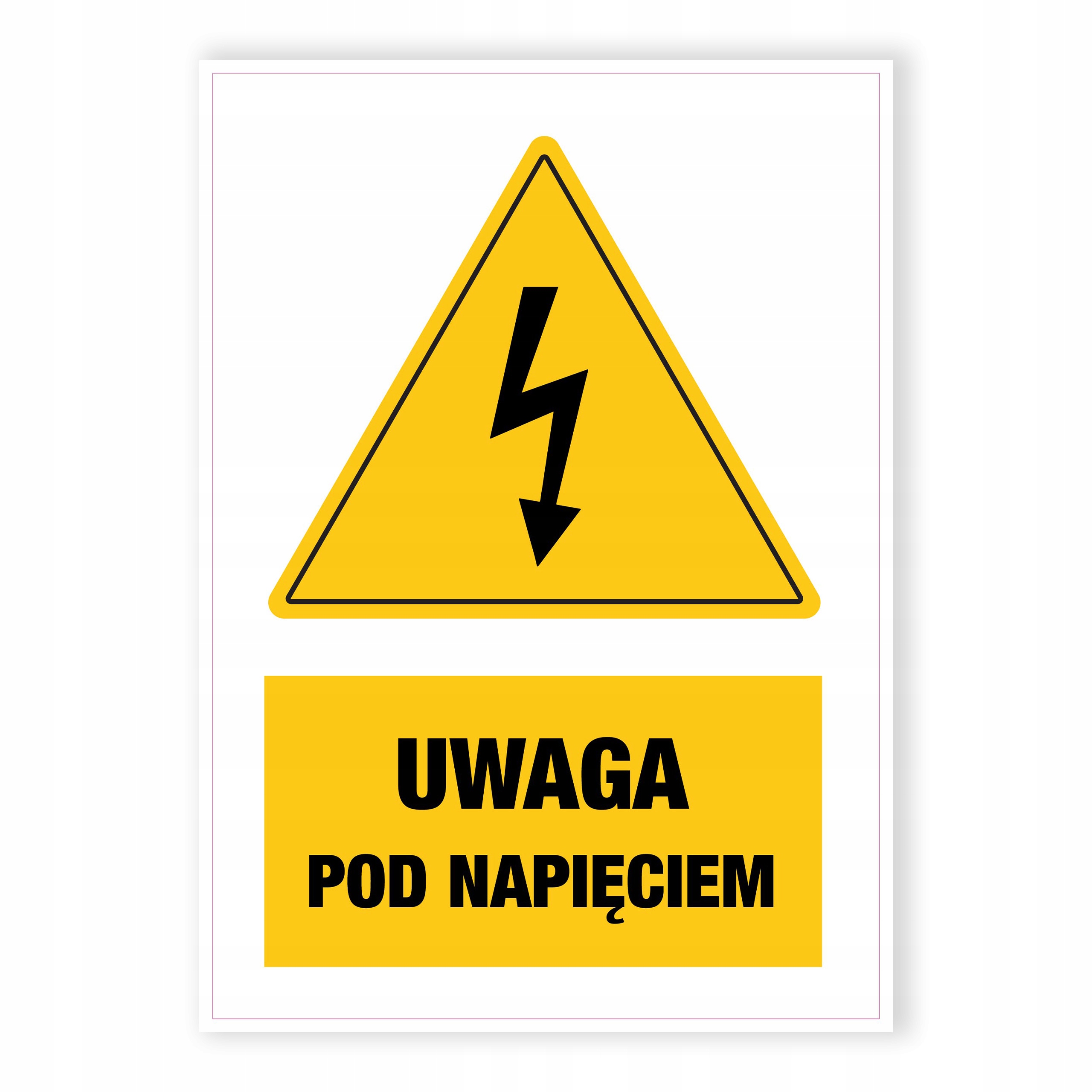 

Naklejka ostrzegawcza Bhp Uwaga Pod Napięciem A6