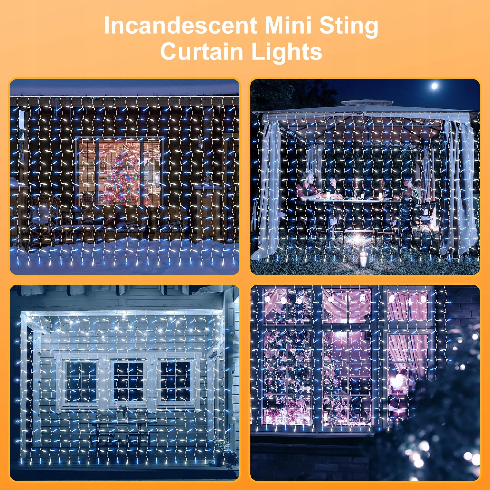 CERIAL Kurtyna Świetlna 4x2m 300LEDs Niebiesko-Biała — miniatura 6