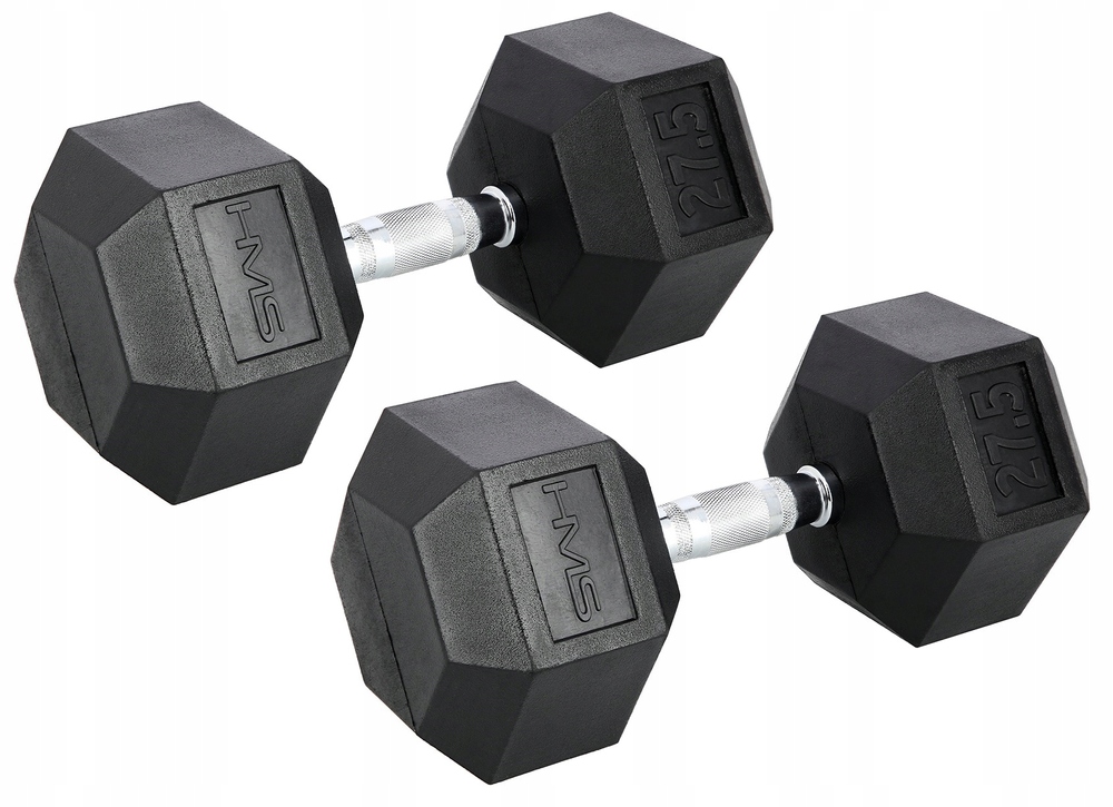 Zestaw Hantle Gumowane Do Ćwiczeń 2x27,5 kg HMS