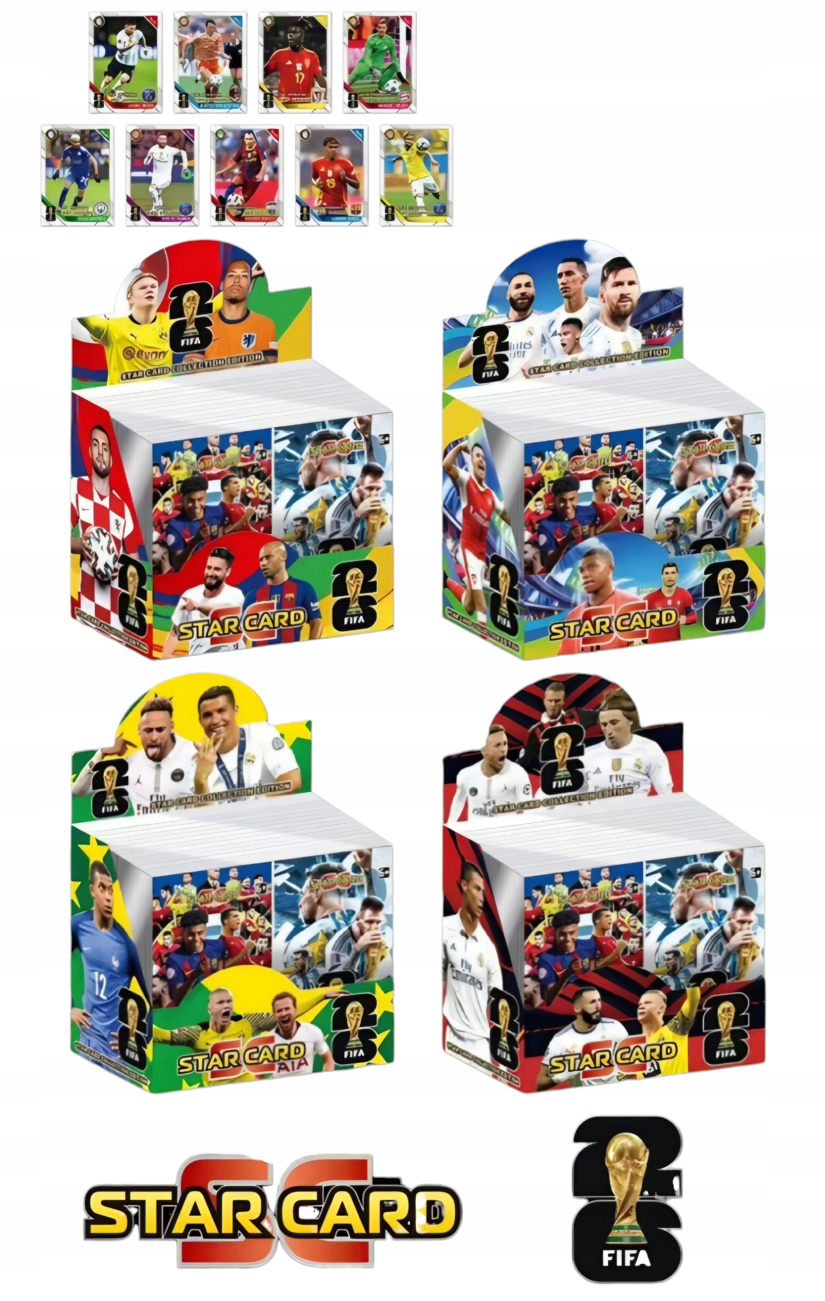 Karty piłkarskie 360 kart 36 sasze Mega Box YAMAL MBAPPE MESSI RONALDO