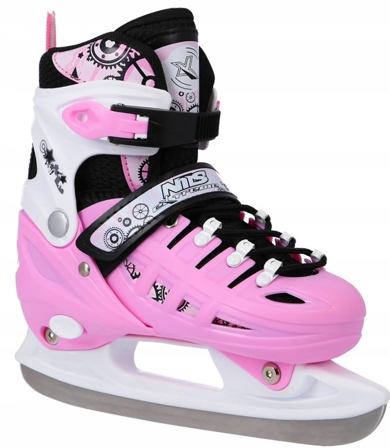 NILS 4w1 Łyżworolki Rolki Rekreacyjne Łyżwy Wrotki Z Regulacją 35-38 Kolor Różowy