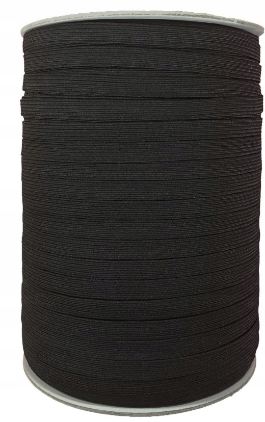 Guma tkaná, oděvní, krejčovská, černá 8 mm, kotouč 100 mb