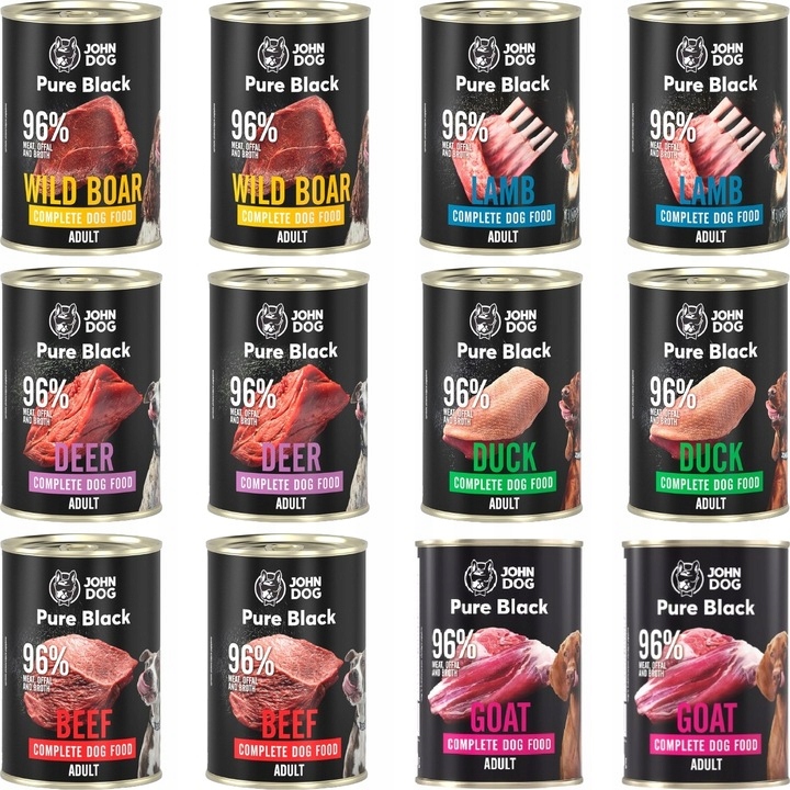 John Dog Pure Black Mix Smaków 12x 400g
