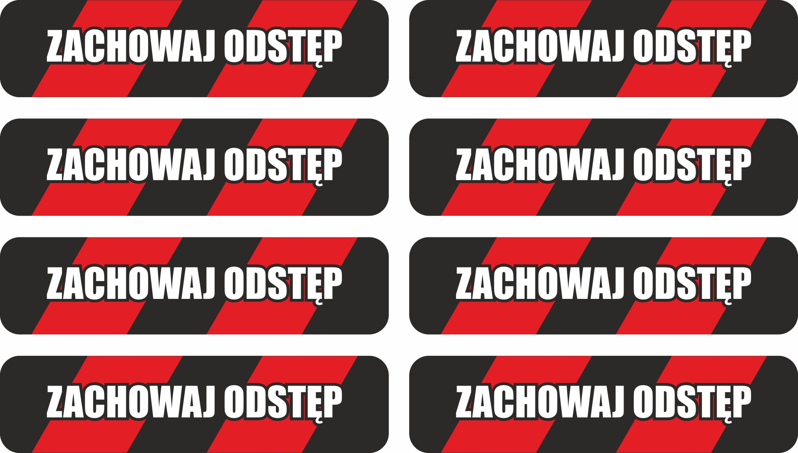 

Naklejka na podłogę Zachowaj Odstęp 8szt laminat