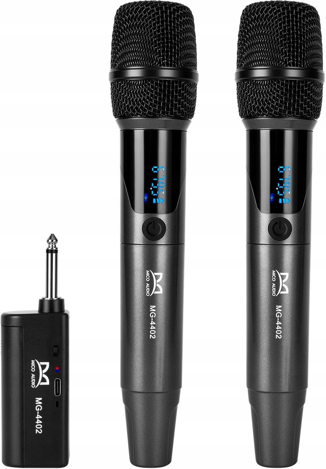 Dva bezdrátové mikrofony karaoke 50 m 3 baterie Akcesoria