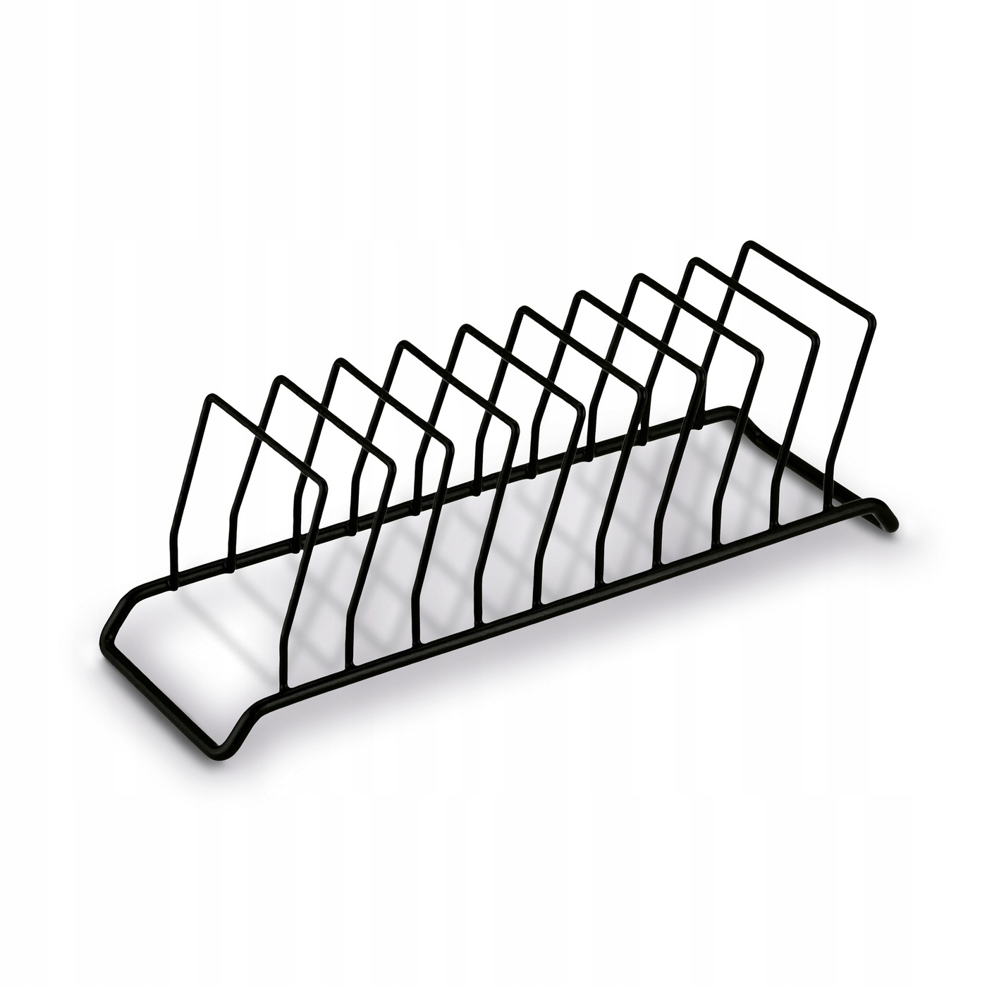 Poziomy STOJAK NA TALERZE czarny metalowy ORGANIZER NA POKRYWKI 28x9 cm Marka Tadar